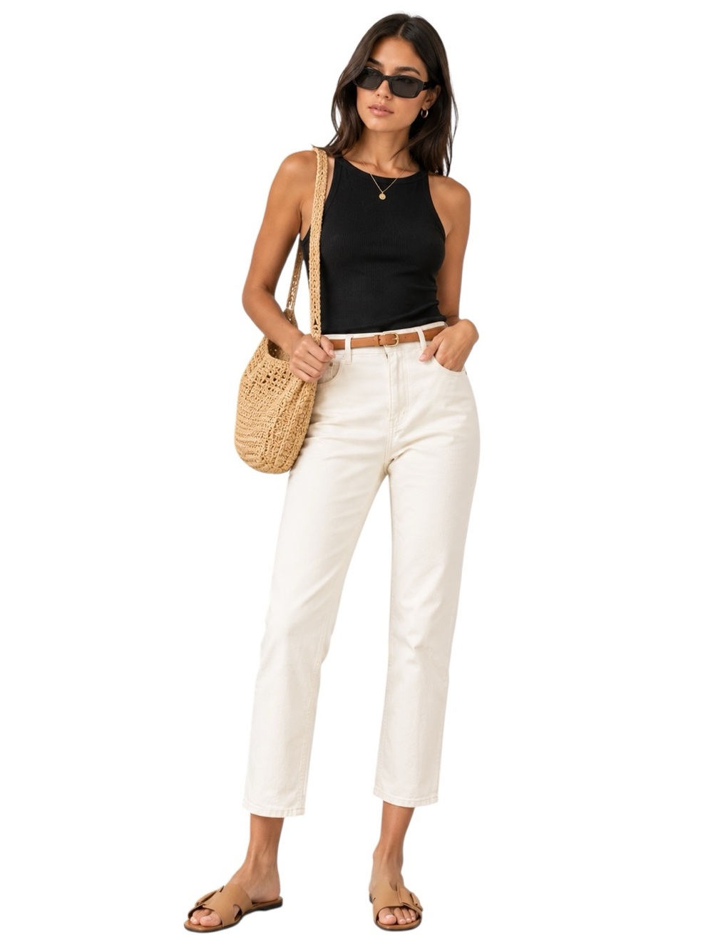 Current/Elliott Vintage Crop Slim Jeans Off White Size 28 NWT